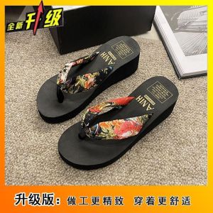 [Free Shipping] New Summer Flip-Flops For Women Lightweight Wedge Heels Perfect For Petite Figures Paired With Dresses Ideal For A Vacation Or Beach Style