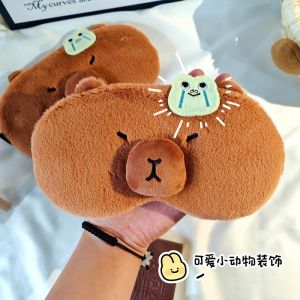 Cute Capybara Sleep Mask Eye Sort Bandage Plush Blindfold Cover Sleeping Dream for Girl Women Night Animal Eyepatch Nap Relax Health Care