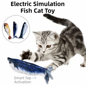 YOYO 1/3Pcs Wagging Tail Electric Simulation Fish Cat Toy Motion Sensor Plush Automatic Fish Toy Realistic Flopping 3 Flapping Mode Realistic Flopping Catnip Kicker Toy Kitten Self Play