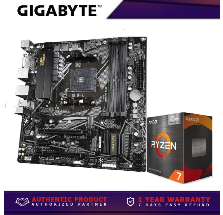 Gigabyte B550M DS3H Socket Am4 Ddr4 Motherboard With BUNDLE AMD Ryzen  5700G AM4 Processor