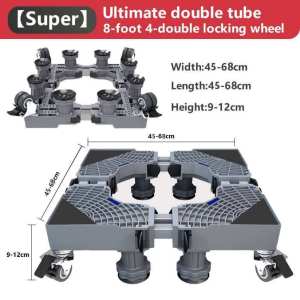 500KG Adjustable Washing Machine & Dryer Stand - Heavy Duty Stainless Steel Refrigerator Base Anti-Vibration..
