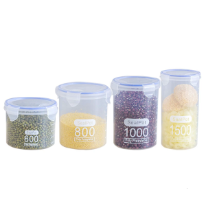 Multipurpose Plastic Canisters For Rice Nut Transparent Seal Tight Containers for Office Home Use