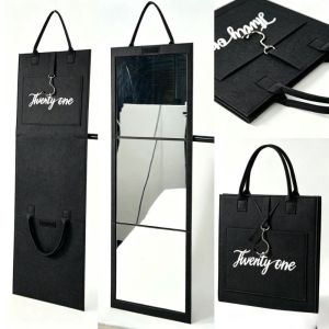 FUNG MALL Thoughtful Protection Foldable Full-Length Mirror Multifunctional Can Be Flat Can Be Stand Makeup Mirror Handheld Clear Color Restoration Portable Folding Full-Length Mirror Dormitory