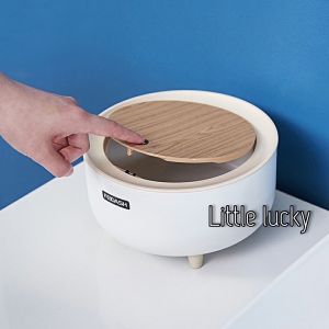 ถังขยะลายไม้ MUJI ถังขยะสไตล์ Minimal ถังขยะดีไซน์ขาไม้ ของตกแต่งบ้าน พร้อมส่ง