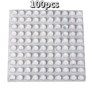 100pcs Clear Self Adhesive Rubber Bumpers Hemispherical Noise Dampening Buffer Pads For Cabinet Doors Drawers & Wooden Floors