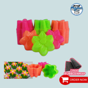 PROMO HARGA ISI 12 BIJI CETAKAN KUE PUTU AYU APEM PUDING LAPIS MOTIF BUNGA TULIP BAHAN PLASTIK