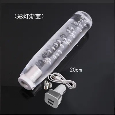 Car Shift Knob Stick Crystal LED Light Transparent Bubble Gear Selector Knob 10cm/15cm/20cm/25cm/30cm Multicolor Gradient change gear handle