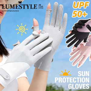UPF50+ Ice Silk Sun Protection Gloves Half Finger Anti-slip Breathable Cycling Gloves for Women