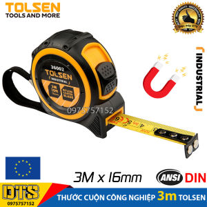 Thước rút thước cuộn thép công nghiệp TOLSEN 3m tích hợp nam châm cực mạnh vỏ bọc cao su cao cấp chống sốc chống va đập độ chính xác cao MID lớp 2  - Tiêu chuẩn xuất khẩu châu Âu thuoc cuon thuoc rut thước cuộn công trình