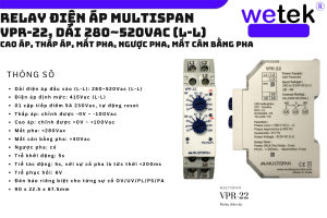 Multispan VPR-22 Rơ le bảo vệ cao áp thấp áp mất pha ngược pha mất cân bằng pha nhỏ gọn kinh tế full chức năng