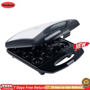 [VODF] 12-Hole 1400W Mini Donut Waffle Cake Maker Double-Sided Heating Breakfast Maker for Kid-Friendly Breakfast/Snacks/Desserts