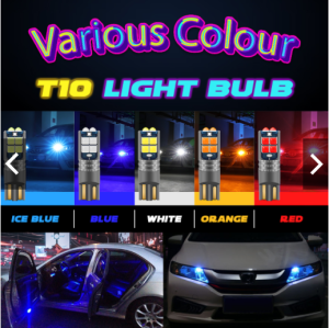 1PC T10/W5W 10LED Bulb for Side Door Light Small Headlight Car Boot License Plate Fender Lamp Lampu Depan Kecil Kereta