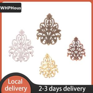 [COD] WHPHous Ship within 24 hours 20Pcs Bronze Copper Gold Silver Filigree Wraps Flower Connectors Metal Crafts Gift Decoration DIY Accessories