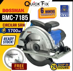 QuickFix [NEW 3 IN 1] 7" Circular Saw BMC-7185 Free Blade Wood Marble Metal Cutting Machine Mesin Potong Kayu BOSSMAN