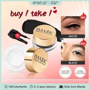 FenHuan 【Local Delivery】 Professional Eyeliner Cream Silky Smooth Black White Eyeliner Waterproof Long Lasting Quick Drying Eyebrow Gel Makeup Tool With Brush