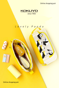 Tempat Pensil KOKUYO Lovely Panda Sangat Cantik dan PREMIUM Kapasitas Jumbo Bahan Kuat.