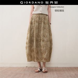 GIORDANO Women Skirts Premium 3D Floral Appliques Maxi Skirts Elastic Waist Elegant Chic Bud Skirts 18466810