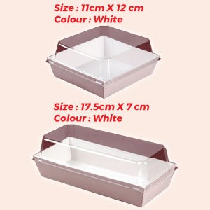 10PCS Dessert Box Mini Cake Box Packaging Sandwish Box Kraft White Paper Square and Rectangular Kotak Kek