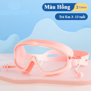 Kính Bơi Trẻ Em Từ 4-14 Tuổi Có Nút Bịt Tai Khung Lớn – Kính Bơi Góc Nhìn Rộng Chống Nước Chống Sương Mù Độ Nét Cao Chính Hãng Amalife