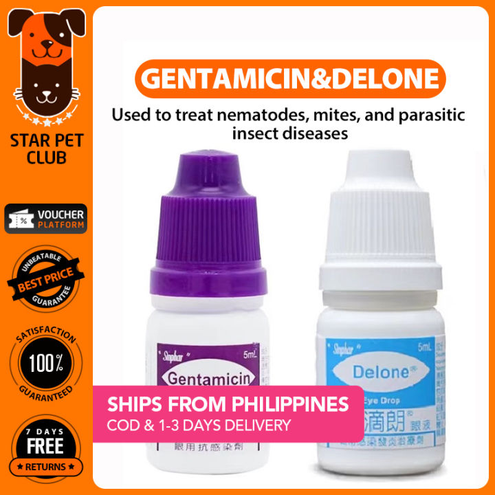 Gentamicin and Delone Pet Eye Drops for Dogs and Cats 5ml | Lazada PH