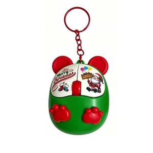PANUCCI Auditory-feedback Glowing Christmas Key Chain Light-emitting Clickable LED Mouse Clicker Funny Clicking Pendant Lightweight Interactive Xmas Key Ring Backpack