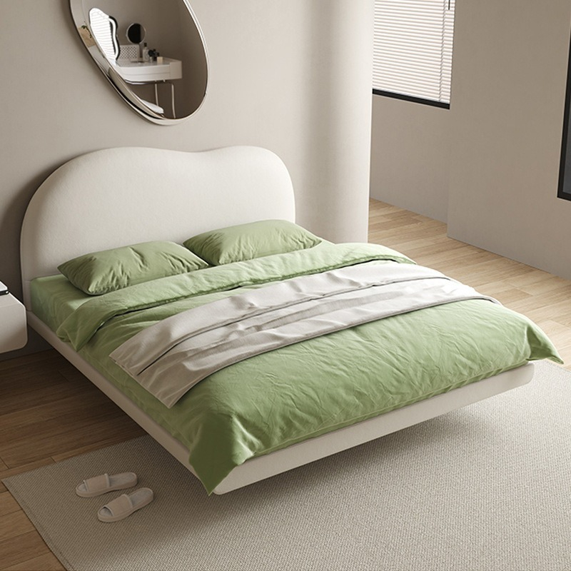 เตียง HOMIE LIFE Floating leather bed พร้อมไฟใต้ นอน 6 ฟุต 5ฟุต ฐานเจ้าหญิง นอนหรูหรา  Modern bed frame H2402