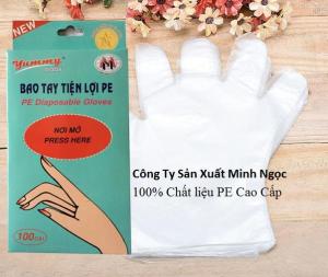 Combo 100 Bao tay găng Tay Tiện lợi Siêu day Cao Cấp  không lẫn tập chất 100% Chất liệu PE - Công ty Sản xuất Minh Ngọc