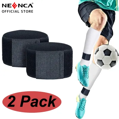 NEENCA 2 Pcs Soccer Shin Guard Straps Adjustable Shin Fixed Straps Anti Slip Lightweight Soccer Ankle Guards for Youth Kicking Legging Football Ball Running Cycling Sports