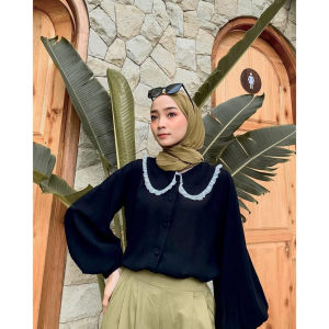 SENNA STORE Kely Blouse Bahan Wolfice Atasan Wanita Viral Lengan Panjang Simple Remaja Terbaru 2023 Kekinian Modis Elegan Fashion Muslimah Pusat Grosir Paakaian