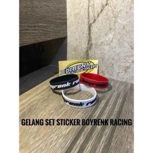 (1PCS GELANG BOYRENK DAN 1PCS STICKER BOYRENK)GELANG / RUBBER SET STICKER  BOYRENK RACING CONCEPT  - BOYRENK RACING