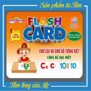 Bộ Thẻ Học Chữ Số Chữ Cái Thông Minh Tập Viết Xóa Được Khổ To A5 ( Tặng Kèm Bút)