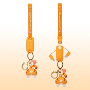 【SG STOCK】3 In 1 Fast Charging Cable With Key Chain Type c cable Micro USB Fast Charging Data Cable 3 In 1 for Phone