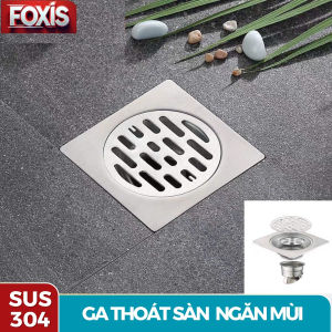 Phễu Thoát Sàn Ga Thoát Sàn FOXIS - TS219 Kích Thước Bề Mặt 10*10cm DN50-76MM Ngăn Mùi Tuyệt Đối Thoát Nước Nhanh