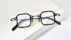 FONEX Acetate Titanium Glasses Frame Men Brand Design Retro Vintage Square Eyeglasses Women Full-Rim Japanese High-Quality Ultralight Custom Myopia Optical Prescription Eyewear 85672