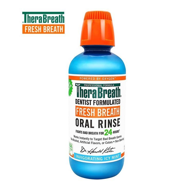 TheraBreath Fresh Breath Dentist Formulated Oral Rinse, Icy Mint 473ml ...