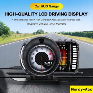 Gesture Control RGB OBD2 Dual Mode HUD Head Up Display Digital Speedometer RPM Voltage Fault Code Reader Universal