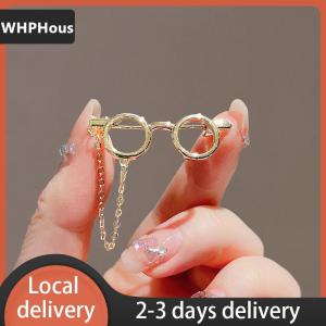 [COD] WHPHous Ship within 24 hours Creative Glasses Frame Metal Brooches Sunglasses Tassel Chain Lapel Pin Cartoon Backpack Clothes Badges Corsage Fashion Jewelry Gift