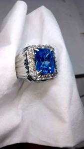 Cincin Batu Permata Blue Topaz Original Swiss Top Quality