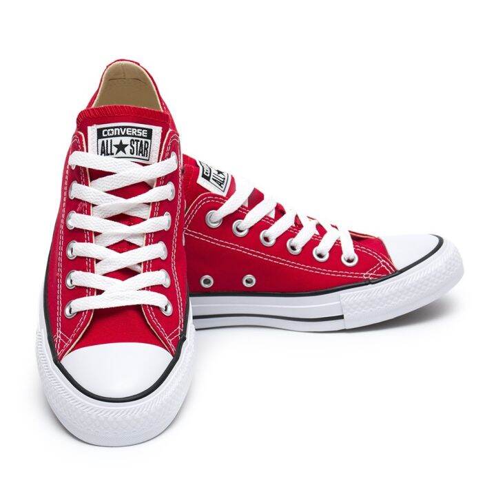 Low cut deals red converse