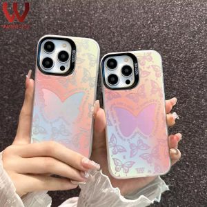 For Samsung Galaxy A10S / A21S / A20 A30 A50 / A50S / A30S A10 M10 A20S A22 A23 A24 Phone Case Fashion IMD Laser Gradient Beautiful Butterfly Camera protector Soft TPU Back Cover