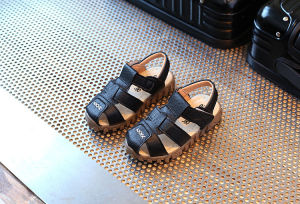 รองเท้าแตะลําลองสําหรับเด็กผู้ชายอายุ ปีหนัง pu กันลื่นขนาดใหญ่