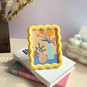 Pink/Green/Yellow 6inch Picture Frame Cartoon Creativity Tabletop Acrylic Frame for Photos Quality Frames Home Decor Gifts2026