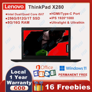 Lenovo ThinkPad X280 laptop Intel Dual/Quad-Core i5/i7 8G/16G DDR4 RAM 256G/512G/1T SSD  IPS 1920*1080 Backlit keyboard（option） Built In Camera/WEBCAM Business Ms office 2019 windows 11 PRO 12.5-inch Screen Online WIFI Bluetooth notebook computer