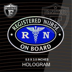 FANATICO Registered NURSE on BOARD Vinyl CAR Stickers RN On Call Stickers Outdoor Sticker Waterproof Laminated Vinyl Sticker