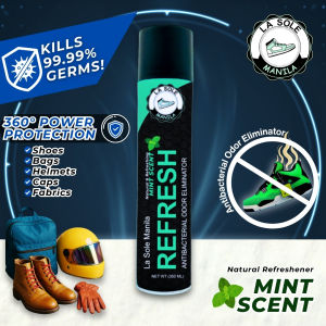 La Sole Manila 350ml Refresh - Odor Eliminator & Antibacterial Spray for Shoes Helmet Caps & Bag