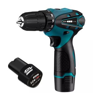 bor casan murah komplit/bor cas 2 baterai promo/bor tangan baterai/mesin bor cas 2 baterai/mesin bor baterai full set/bor mini 12 volt/Bor Obeng Bor Baterai Charger Cordless Drill Charging Bor Cordless Drill 12v / 2 Baterai