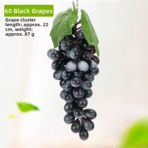 NOBLEE Realistic Artificial Grapes Bunches Green Grass Simulation Artificial Faux Fruits  Decorative Fake Grape Bundles Table Decoration