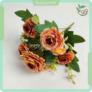 Bunga Peoni Chinese Cabang 5 Bunga artificial Imitasi kain untuk Hiasan dekorasi kamar cafe rumah dan dekorasi pelaminan atau wedding Import premium termurah artificial palsu kain