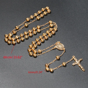 6mm Rosary Prayer Beads Necklace Catholic Christian Religious Charm Gift For Men Women for Cross Pendant Jewelle