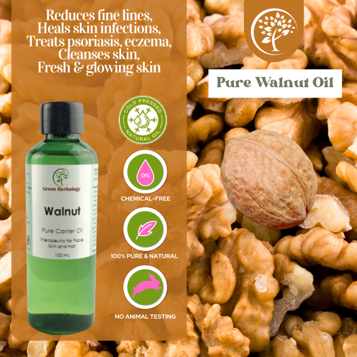 Pure Walnut Oil, Cold Pressed, Natural Carrier Oil 100ml Lazada